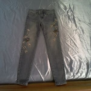 White House Black Market Blue Floral Jeans